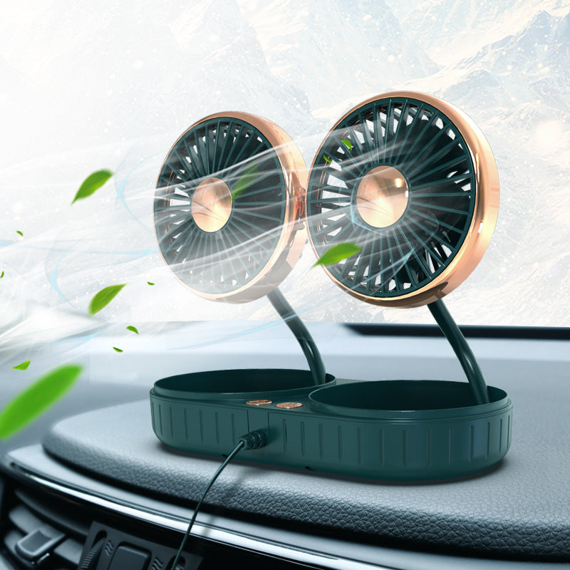 Double-Headed Hose Small Fan - USB Powered Creative Automotive Accessories for Car Interior Cooling